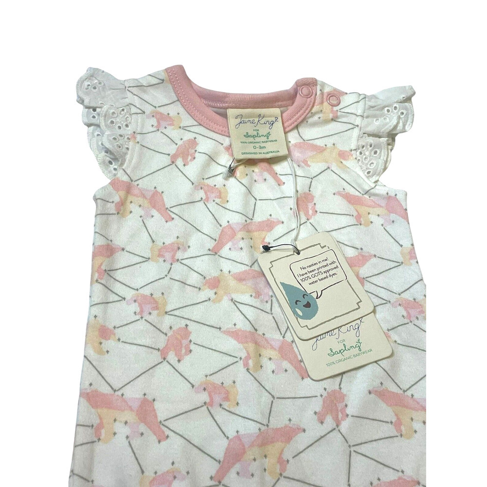 Jaime King For Sapling Girls Galaxy Bear Pink Lace Bodysuit Size 0-3M NWT - Picture 5 of 10